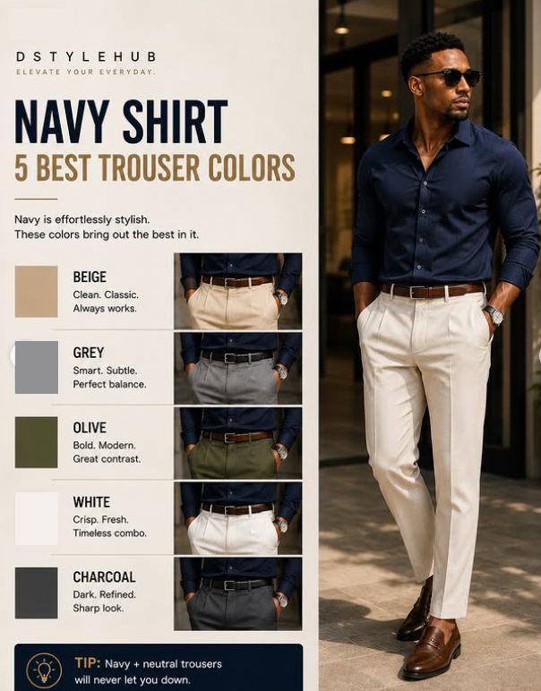 Navy shirt trouser colours