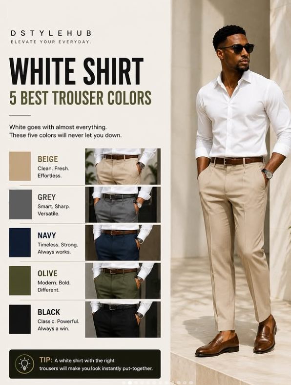 White shirt trouser colours