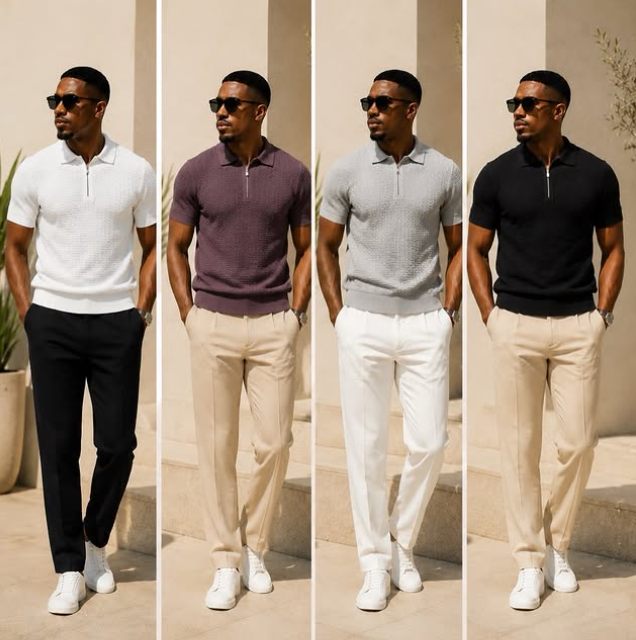 DStyleHub knit polos in four colourways